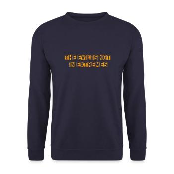 The Evil is not in extremes - Unisex Sweatshirt - navy - Front - Alina (178cm) & Michal (187cm)