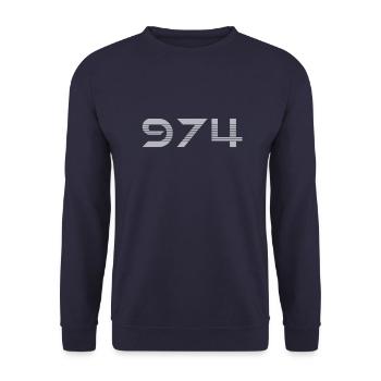 France l’île de la Réunion 974 - Sweat-shirt Unisexe - marine - Devant - Alina (178cm) & Michal (187cm)