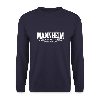 Mannheim (blanc Edt. '13) - Sweat-shirt Unisexe - marine - Devant - Alina (178cm) & Michal (187cm)