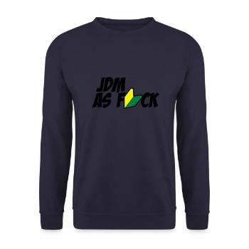 JDM as FUCK - Unisex Pullover - Navy - Vorne - Alina (178cm) & Michal (187cm)