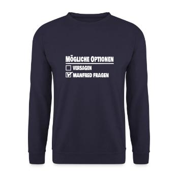 Manni Manfred - Sweat-shirt Unisexe - marine - Devant - Alina (178cm) & Michal (187cm)