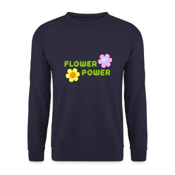 FLOWER POWER - Unisex Sweatshirt - navy - Front - Alina (178cm) & Michal (187cm)
