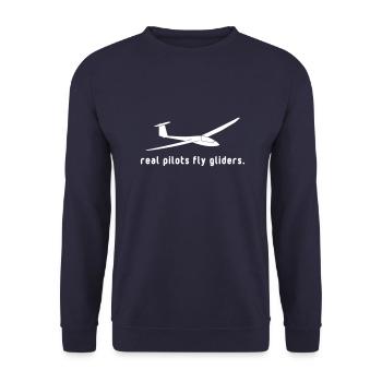 Véritable pilote de planeur drôle de glisser cadeau - Sweat-shirt Unisexe - marine - Devant - Alina (178cm) & Michal (187cm)