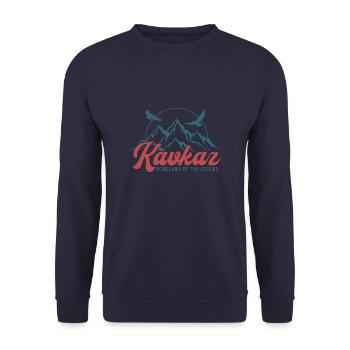 Kavkaz Kaukasus Chechnya Chechen Geschenk - Unisex Pullover - Navy - Vorne - Alina (178cm) & Michal (187cm)