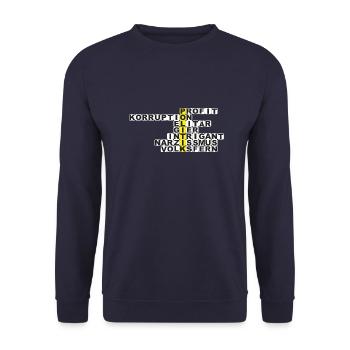 Politik - Unisex Pullover - Navy - Vorne - Alina (178cm) & Michal (187cm)