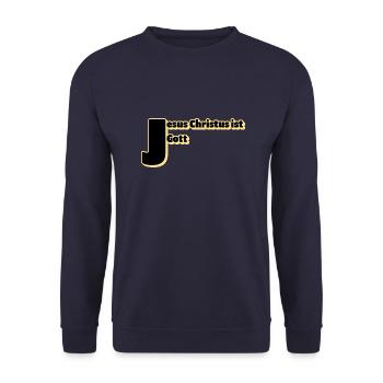 Jesus Christus Gott Christen - Unisex Pullover - Navy - Vorne - Alina (178cm) & Michal (187cm)