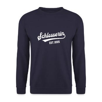 Schlosserin 2025 Ausbildung Lehre Beruf Schlosser - Unisex Pullover - Navy - Vorne - Alina (178cm) & Michal (187cm)