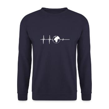 Earth cardiac arrest, climate protection, climate change - Unisex Sweatshirt - navy - Front - Alina (178cm) & Michal (187cm)