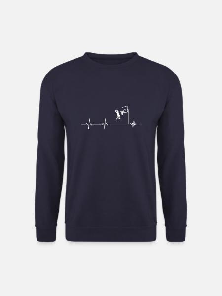 Heartbeat Frequenz Basketball Spieler Dunk 2b - Unisex Pullover - Navy