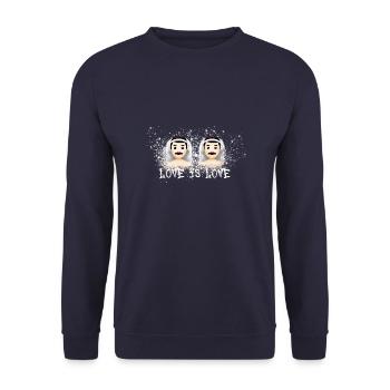 love is love,hochzeit, gay,männer, love - Unisex Pullover - Navy - Vorne - Alina (178cm) & Michal (187cm)