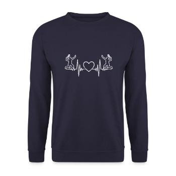 Badmintonspielerin Mädchen Federball Badminton - Unisex Pullover - Navy - Vorne - Alina (178cm) & Michal (187cm)