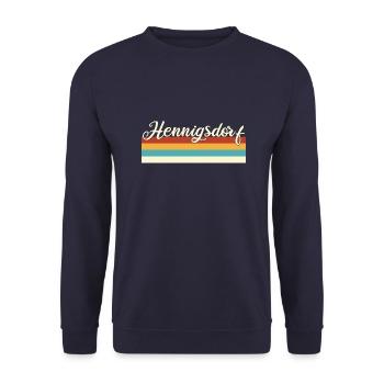 Hennigsdorf - Brandebourg - Rétro - Poutres vintage - Sweat-shirt Unisexe - marine - Devant - Alina (178cm) & Michal (187cm)
