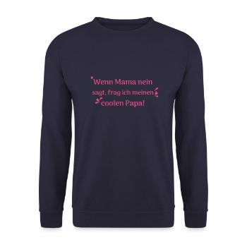 lustige sprüche cooler papa - Unisex Pullover - Navy - Vorne - Alina (178cm) & Michal (187cm)
