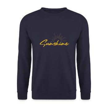 Radiant Sunshine Script on Elegant Black - Unisex Sweatshirt - navy - Front - Alina (178cm) & Michal (187cm)