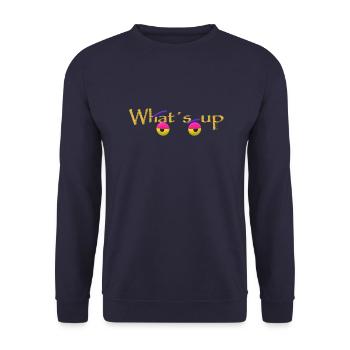 Whats up - Unisex Pullover - Navy - Vorne - Alina (178cm) & Michal (187cm)