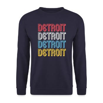 Detroit - Unisex Pullover - Navy - Vorne - Alina (178cm) & Michal (187cm)