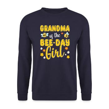 Oma des Bee Day Mädchens Geburtstag - Unisex Pullover - Navy - Vorne - Alina (178cm) & Michal (187cm)