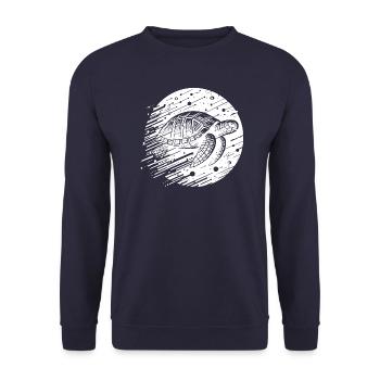 Tortue futuriste moderne cyber - Sweat-shirt Unisexe - marine - Devant - Alina (178cm) & Michal (187cm)
