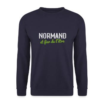 France Normandie Normand et fier de l'être - Sweat-shirt Unisexe - marine - Devant - Alina (178cm) & Michal (187cm)