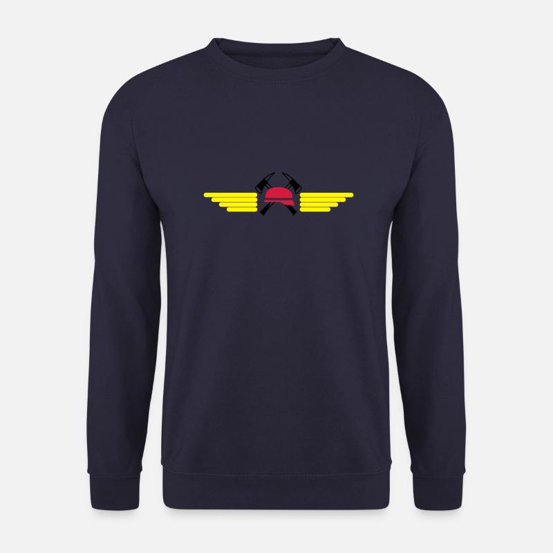 Feuerwehrhelm, Axt und Wings - Unisex Pullover - Navy