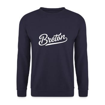 Breton - Sweat-shirt Unisexe - marine - Devant - Alina (178cm) & Michal (187cm)