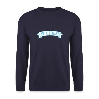 Funny I'm A Delight Sarcastic Delightful Humor Fun - Unisex Sweatshirt - navy - Front - Alina (178cm) & Michal (187cm)