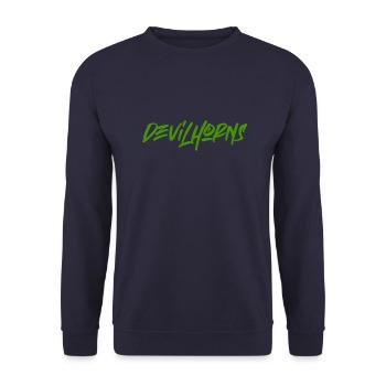Devilhorns - Unisex Sweatshirt - navy - Front - Alina (178cm) & Michal (187cm)