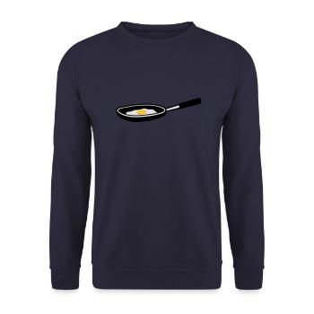 egg_in_pan - Unisex Sweatshirt - navy - Front - Alina (178cm) & Michal (187cm)