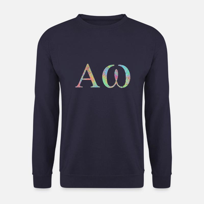 Alpha und Omega A und O - Christliches Symbol - Unisex Pullover - Navy