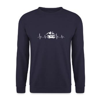 Camping-car Heartbeat Camper Heartbeat - Sweat-shirt Unisexe - marine - Devant - Alina (178cm) & Michal (187cm)