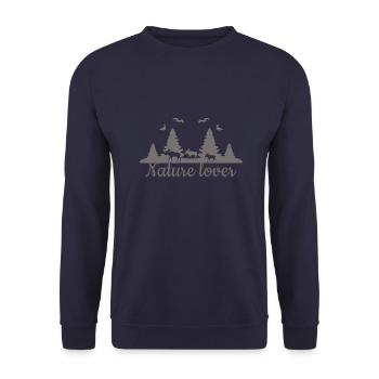 nature,nature lover,summer,landscape,skyline,elche - Unisex Sweatshirt - navy - Front - Alina (178cm) & Michal (187cm)