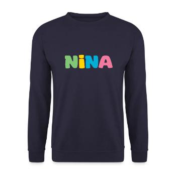 Name - Nina - Unisex Pullover - Navy - Vorne - Alina (178cm) & Michal (187cm)