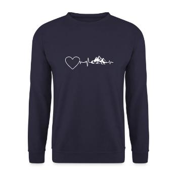Berge Heartbeat 2 - Unisex Pullover - Navy - Vorne - Alina (178cm) & Michal (187cm)