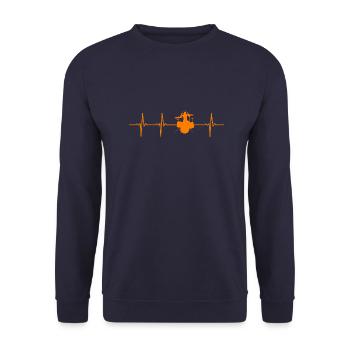 Schlagzeug Herzschlag Rock musik - Unisex Pullover - Navy - Vorne - Alina (178cm) & Michal (187cm)
