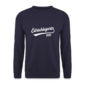 Estrichlegerin 2025 Ausbildung Lehre Estrichleger - Unisex Pullover - Navy - Vorne - Alina (178cm) & Michal (187cm)