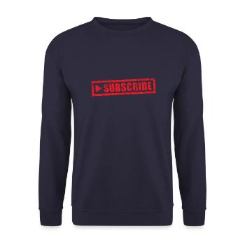 Grunge-Stempel abonnieren - Unisex Pullover - Navy - Vorne - Alina (178cm) & Michal (187cm)