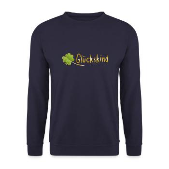 Glücksklee Glückskind - Unisex Pullover - Navy - Vorne - Alina (178cm) & Michal (187cm)