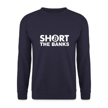 Banques courtes - Sweat-shirt Unisexe - marine - Devant - Alina (178cm) & Michal (187cm)