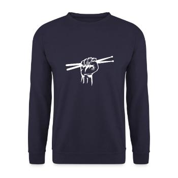 Batteur de batterie drumstick Musique - Sweat-shirt Unisexe - marine - Devant - Alina (178cm) & Michal (187cm)