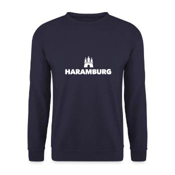 Haramburg - Unisex Sweatshirt - navy - Front - Alina (178cm) & Michal (187cm)