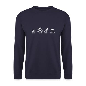 TRIATHLON SWIM BIKE RUN REPEAT - Sweat-shirt Unisexe - marine - Devant - Alina (178cm) & Michal (187cm)