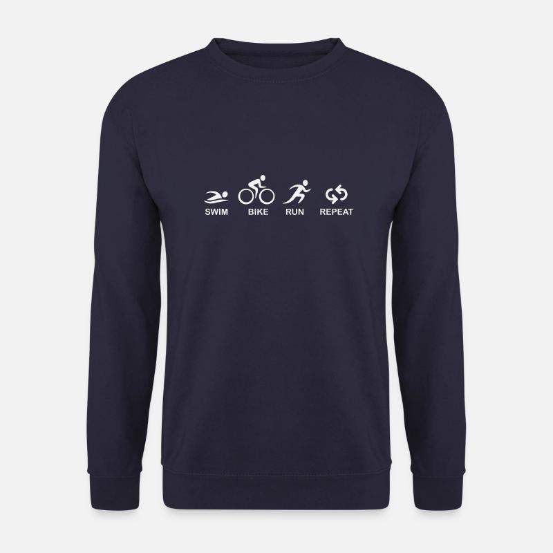TRIATHLON SWIM BIKE RUN REPEAT - Unisex Pullover - Navy