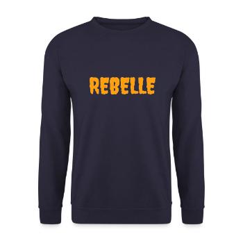 Rebel - Unisex Sweatshirt - navy - Front - Alina (178cm) & Michal (187cm)
