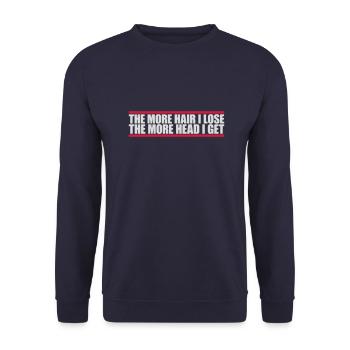 I get more head - Unisex Sweatshirt - navy - Front - Alina (178cm) & Michal (187cm)