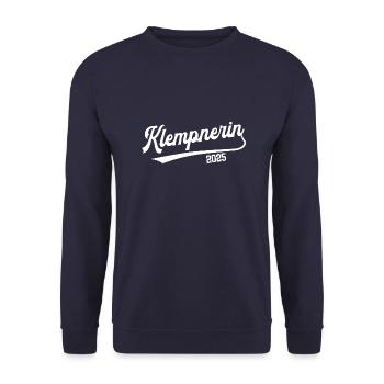 Klempnerin 2025 Ausbildung Lehre Klempner Blechner - Unisex Pullover - Navy - Vorne - Alina (178cm) & Michal (187cm)