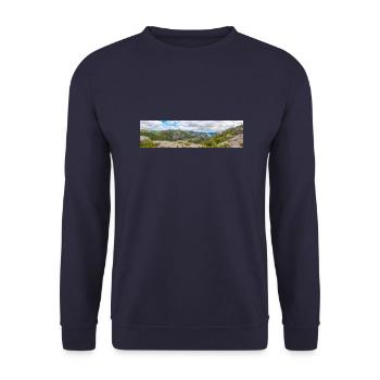 Rock Formations Lysefjord landscape Prekestolen - Unisex Sweatshirt - navy - Front - Alina (178cm) & Michal (187cm)