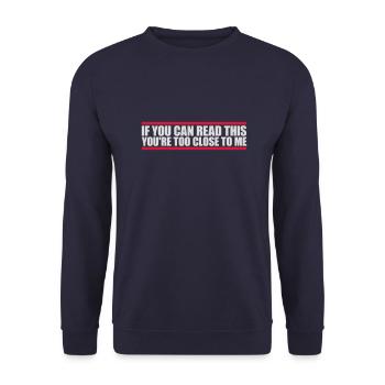 trop près de moi - Sweat-shirt Unisexe - marine - Devant - Alina (178cm) & Michal (187cm)