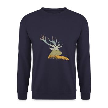 Cerf - Sweat-shirt Unisexe - marine - Devant - Alina (178cm) & Michal (187cm)