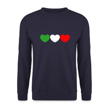 Italie coeur - Sweat-shirt Unisexe - marine - Devant - Alina (178cm) & Michal (187cm)