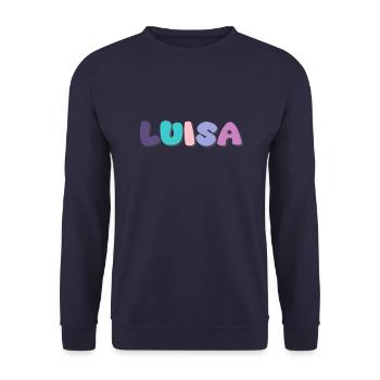Name - Luisa - Unisex Pullover - Navy - Vorne - Alina (178cm) & Michal (187cm)